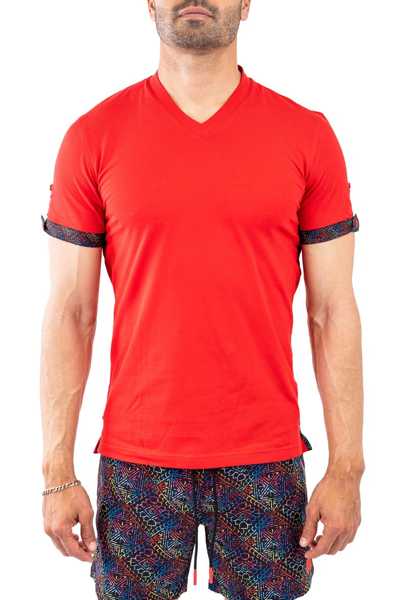 Vivaldi V-Neck T-Shirt, Main, color, RED