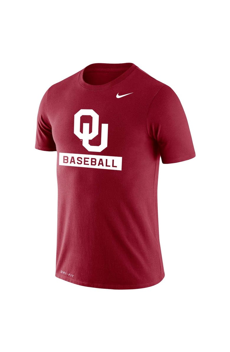 Nike Men's Nike Heathered Crimson Oklahoma Sooners Baseball Logo Stack Legend Performance T-Shirt, Alternate, color, 