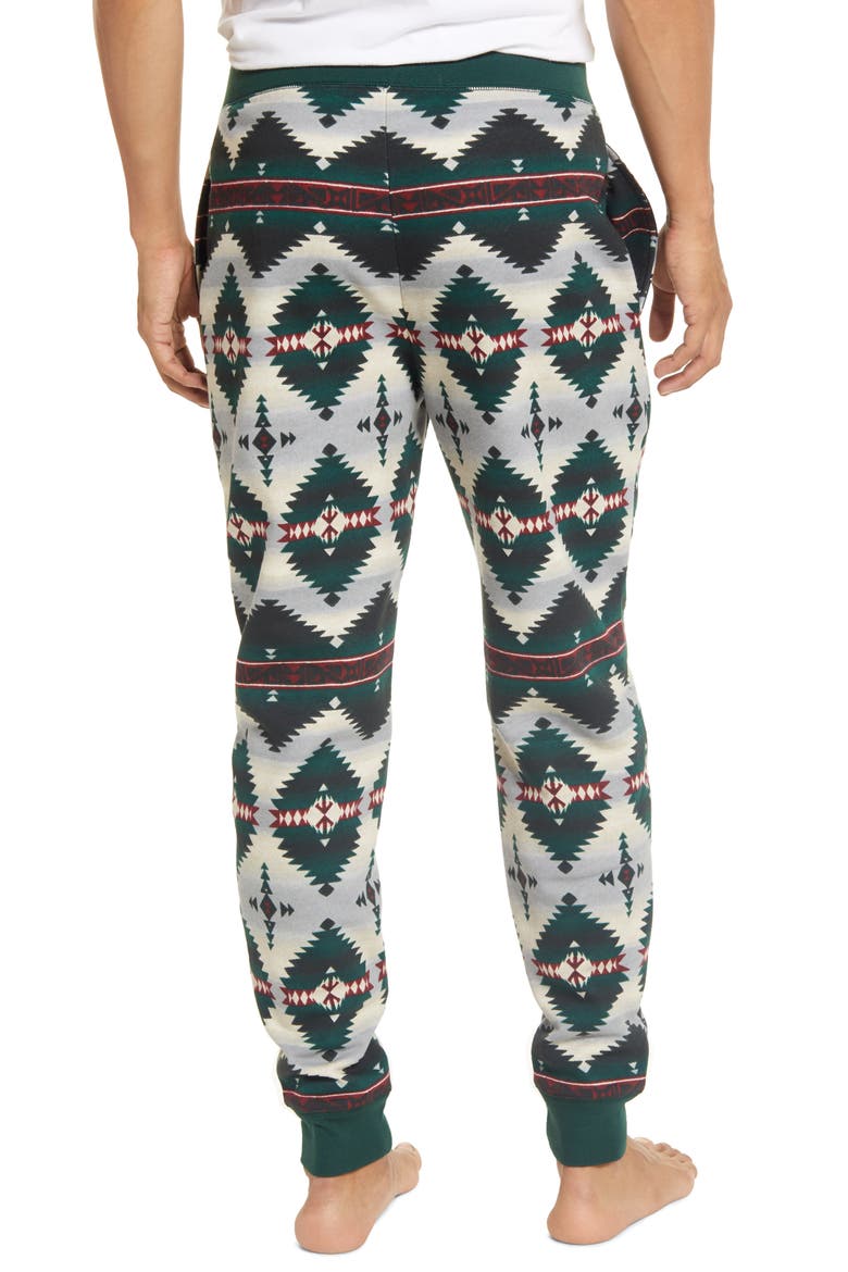 Men's Fleece Sleep Joggers, Alternate, color, BEACON BLANKET PRINT