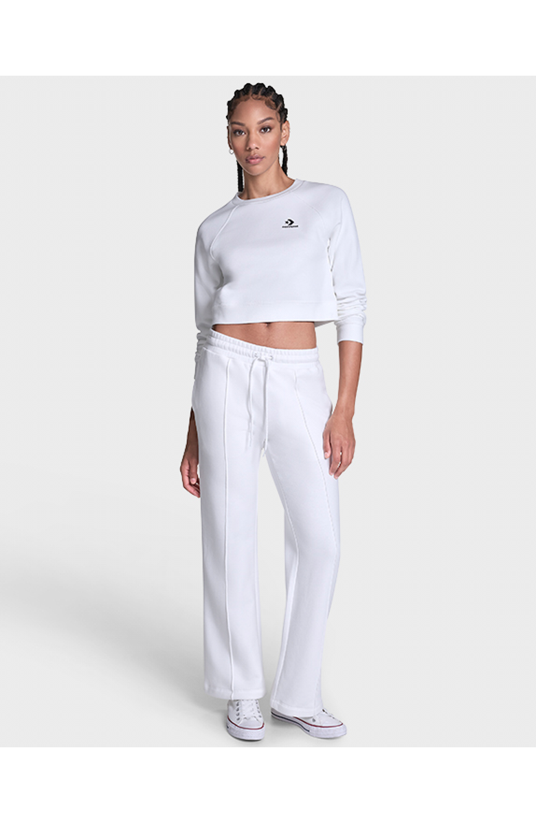 Converse Star Chevron Cropped Crewneck, Alternate, color, White 10A