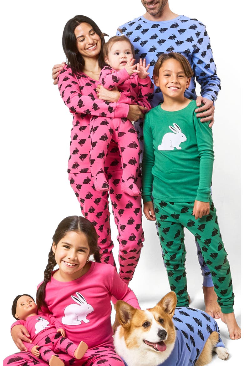 Men's Cotton Printed Matching Family Pajamas, Alternate, color, Bunny Green