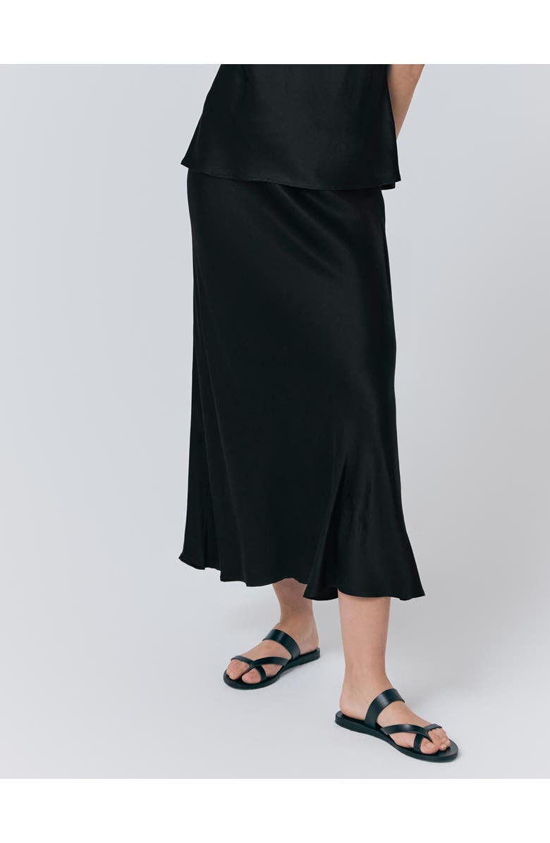 Ghost London Luna Satin Slip Skirt, Alternate, color, Black