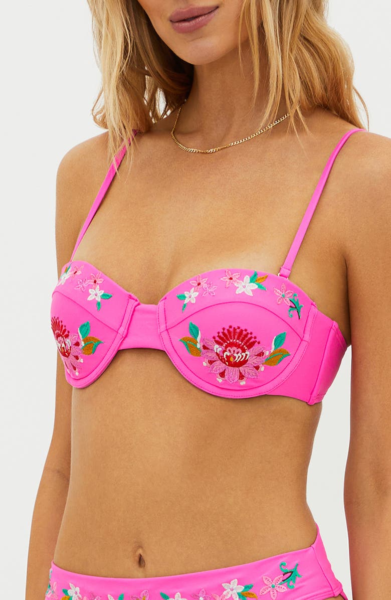 Beach Riot Kai Embroidered Underwire Bikini Top, Alternate, color, 