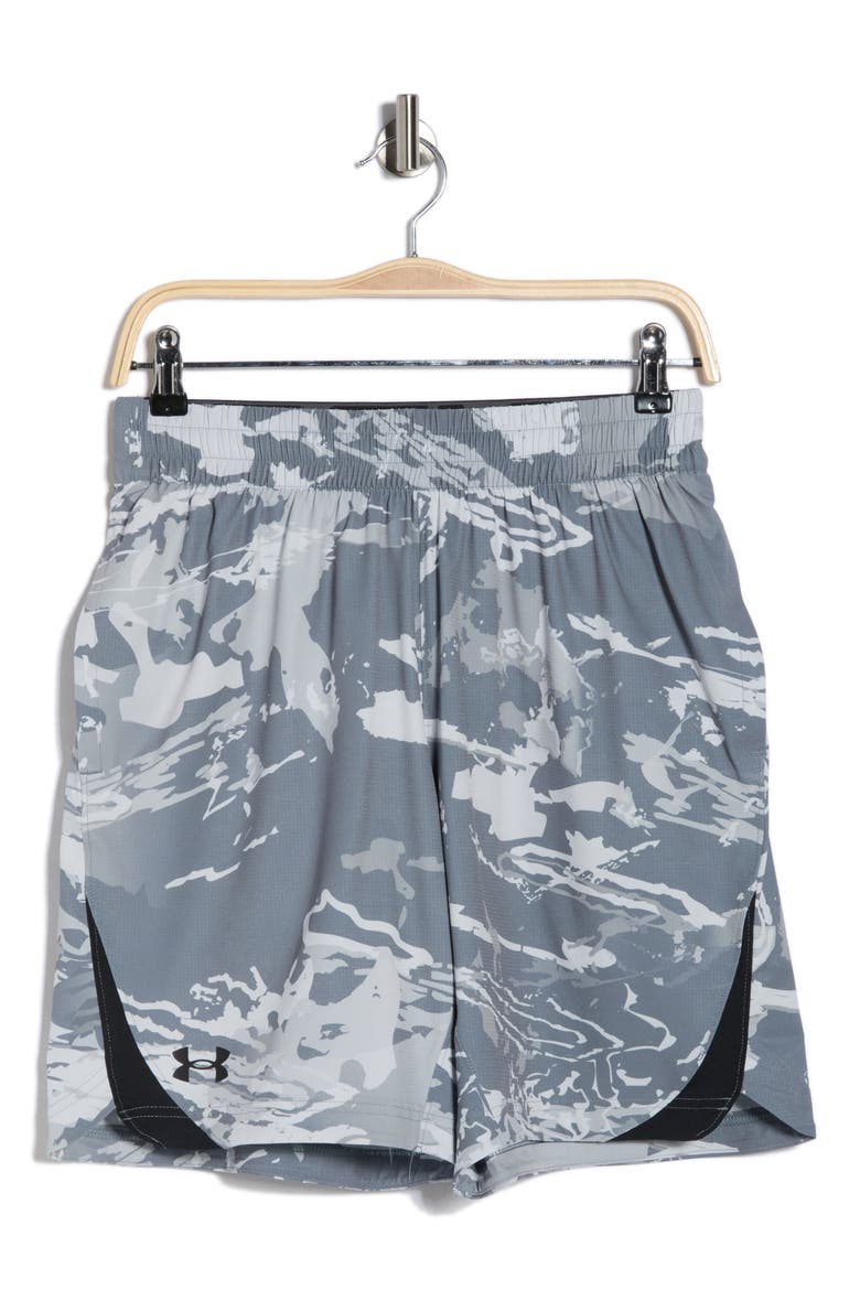 Elevated Woven Print Shorts, Alternate, color, HALO GRAY