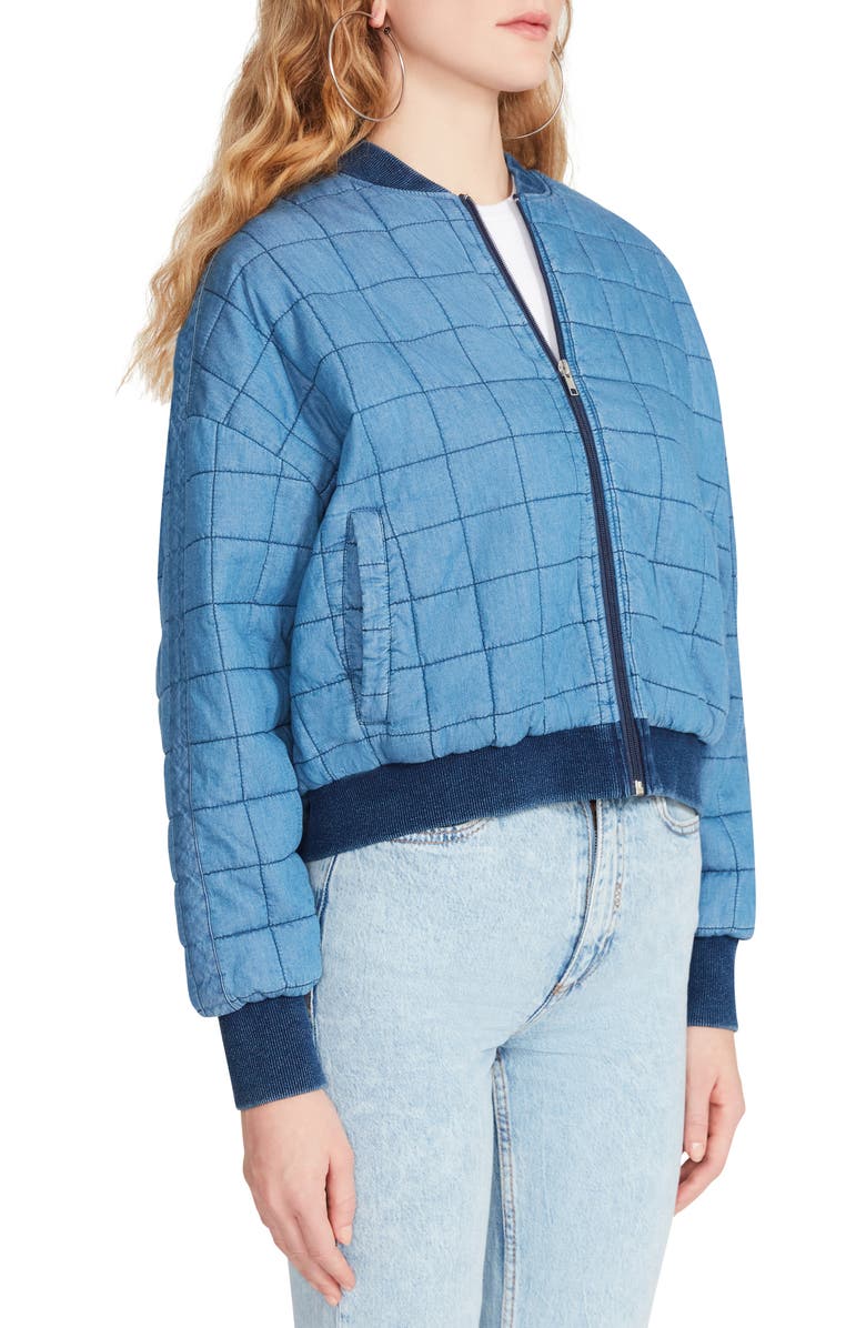 BB Dakota by Steve Madden Denim Daddy Quilted Bomber Jacket, Alternate, color,