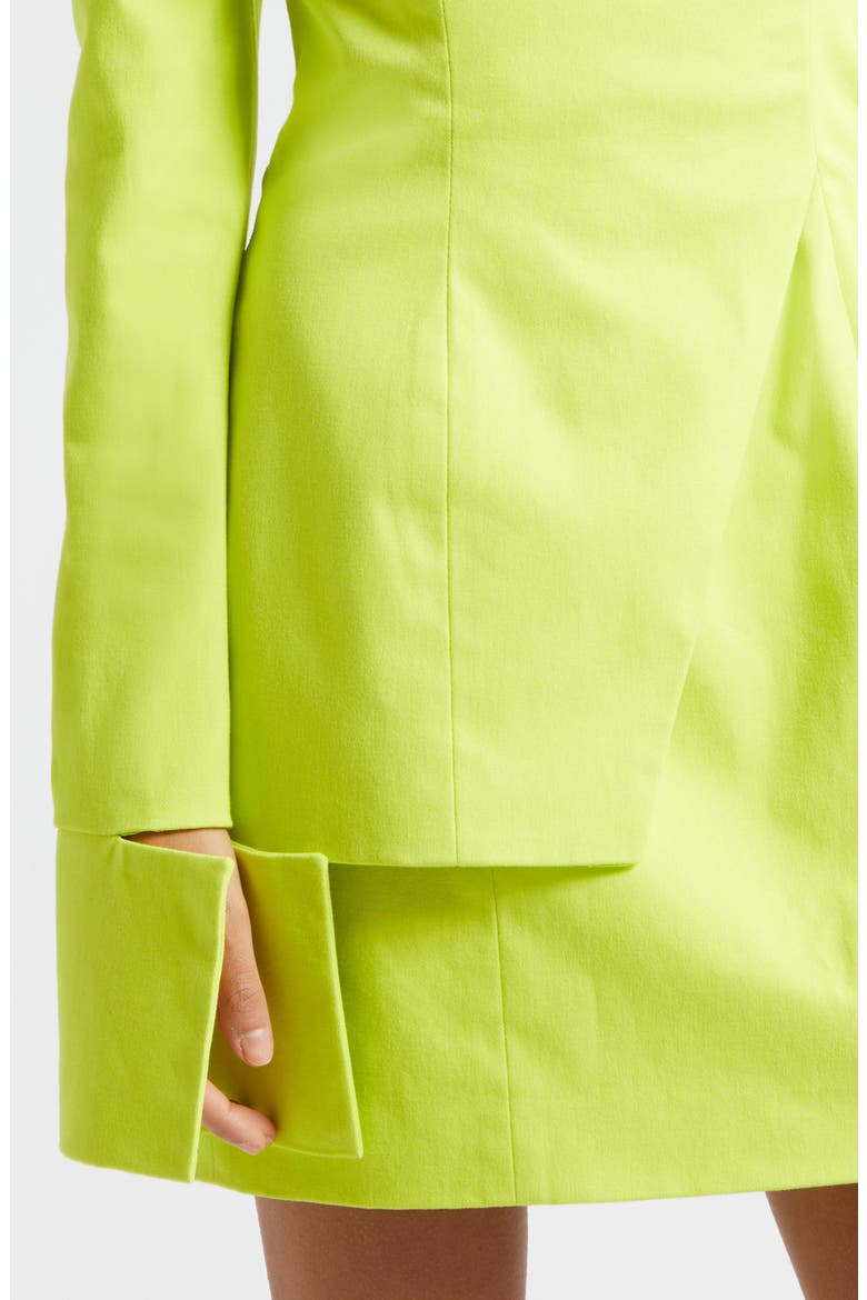 Ovia Long Sleeve Off the Shoulder Minidress, Alternate, color, CHARTREUSE