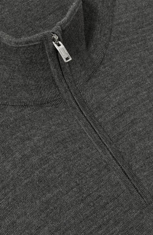 Reiss Derby Grey Marl Merino Wool Half-zip Funnel Neck Jumper In Gray