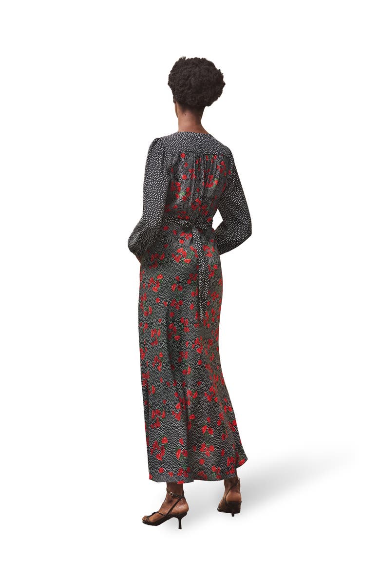 Ro&Zo Floral And Spot Mix Dress, Alternate, color, Red