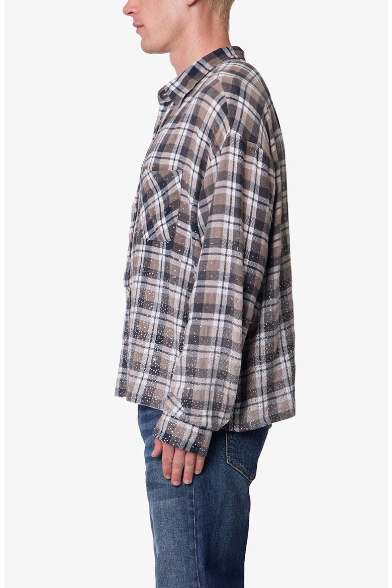 Rhinestone Flannel Shirt, Alternate, color, BROWN