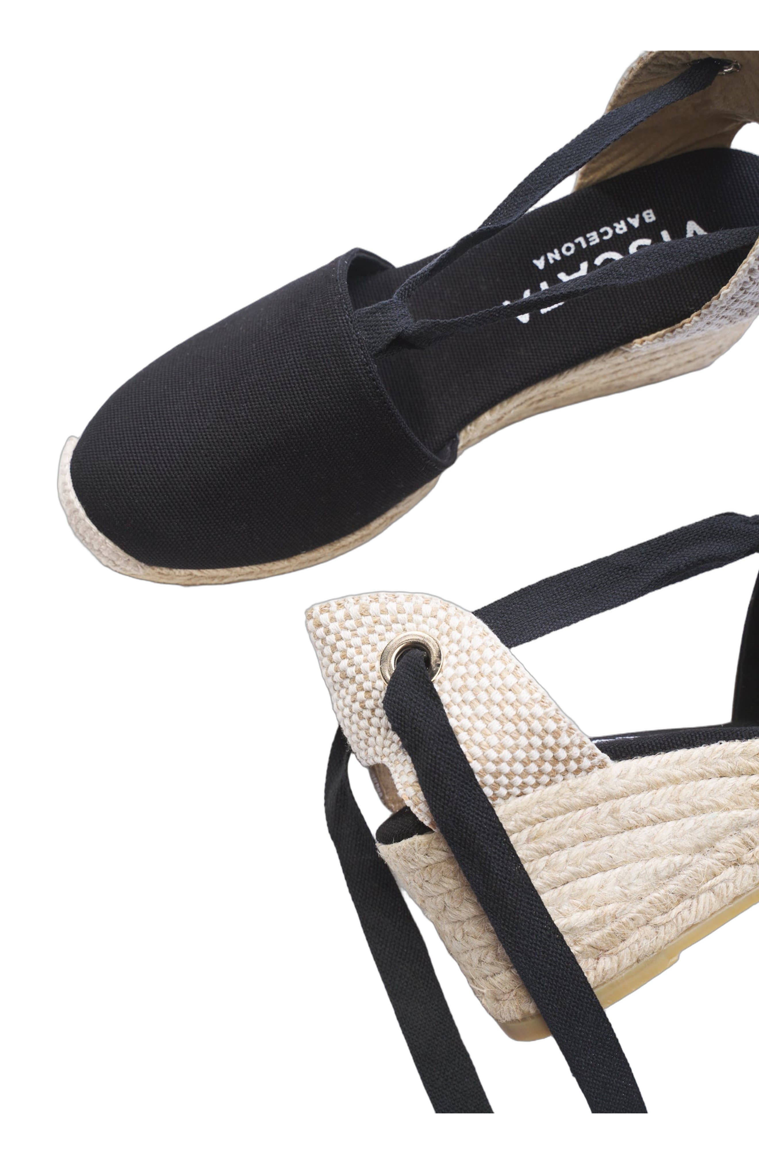 VISCATA Escala Canvas Espadrille Wedges, Alternate, color, Black