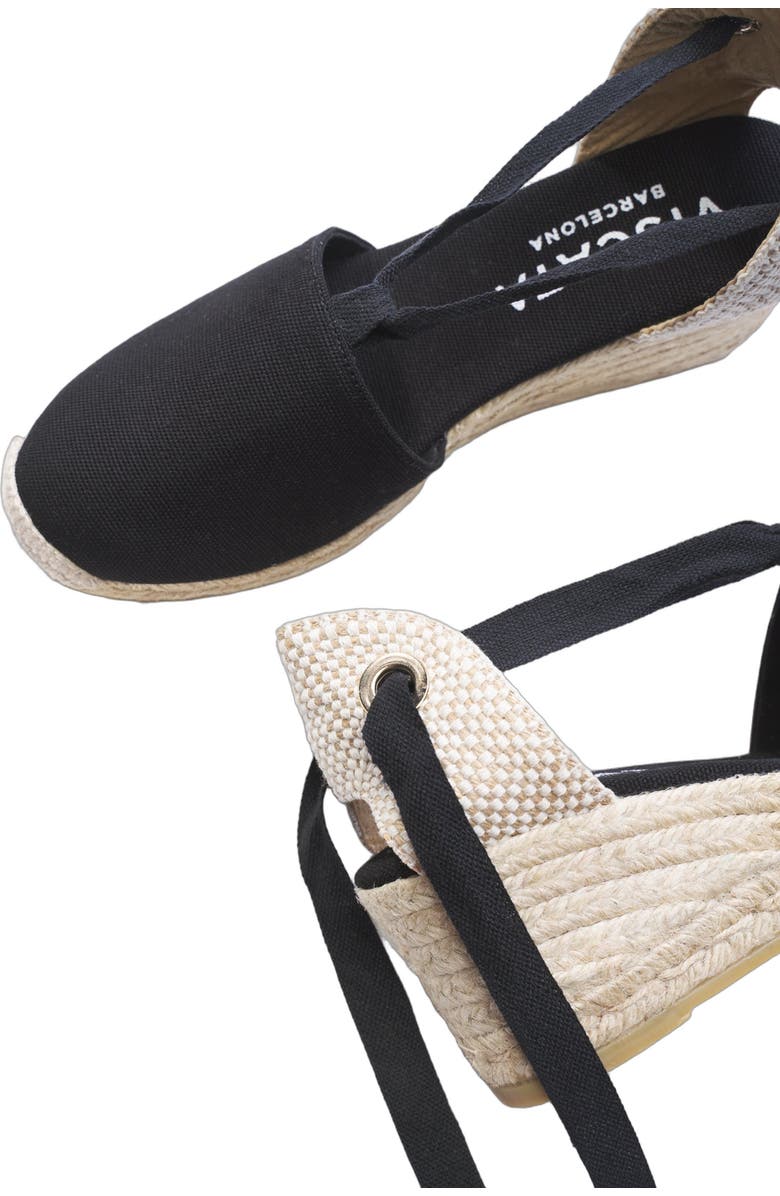 VISCATA Escala Canvas Espadrille Wedges, Alternate, color, Black