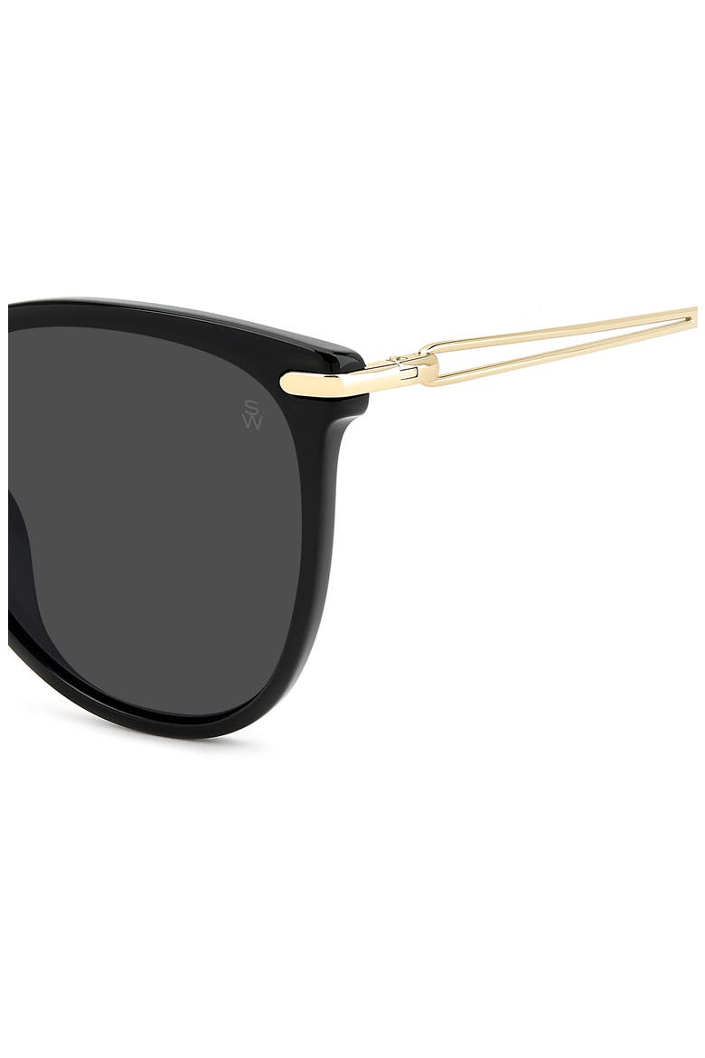 58mm Polarized Butterfly Sunglasses, Alternate, color, BLACK/ GREY PZ