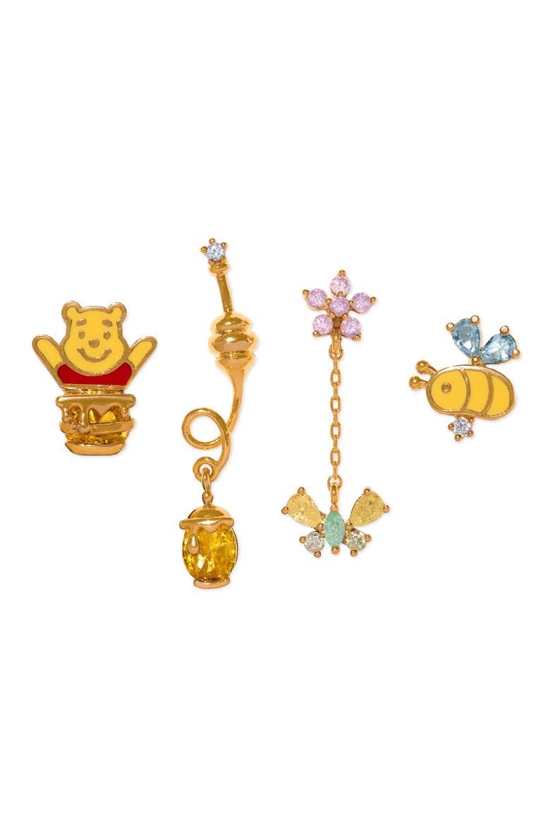 Disney Silly Old Bear Earrings Set, Main, color, GOLD