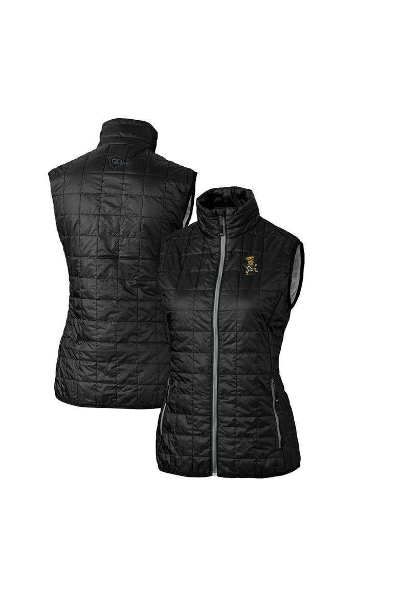 Cutter & Buck Women's Cutter & Buck Black Wichita State Shockers Vault Rainier PrimaLoft Eco Full-Zip Puffer Vest, Alternate, color, 