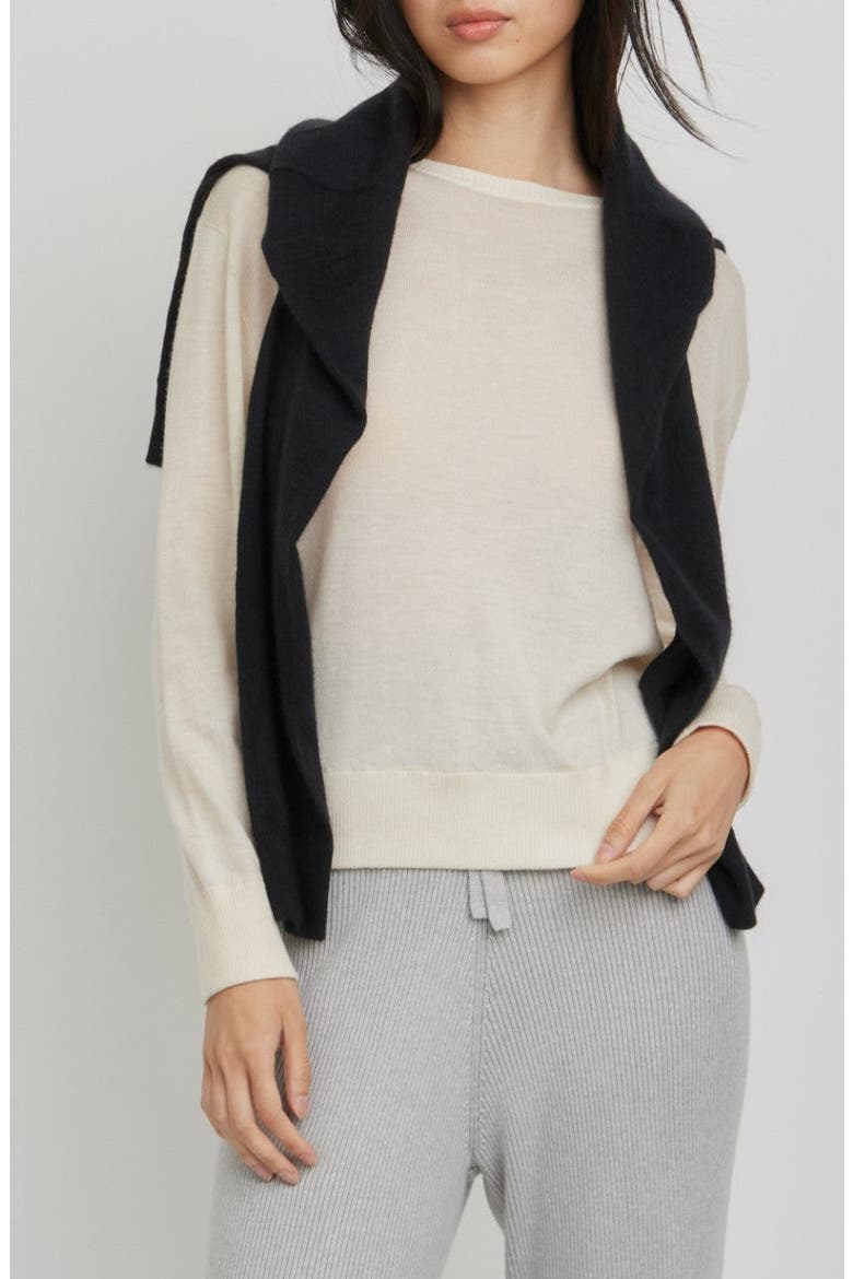 Marguerite Paper Thin Cashmere Sweater, Alternate, color, Oatmeal