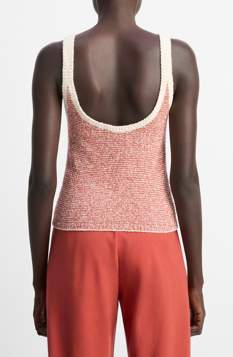 Vince Textured Microstripe Sweater, Alternate, color, Oat Shell/ Brick Rose