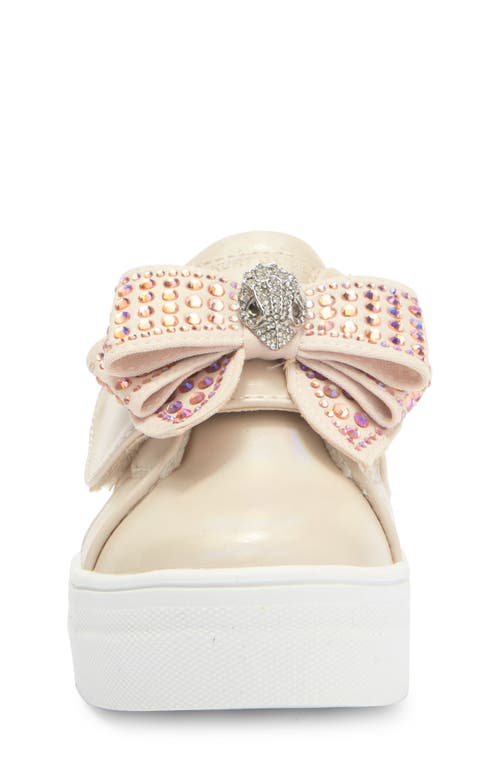 Shop Kurt Geiger London Kids' Mini Laney Bow Sneaker In Bone