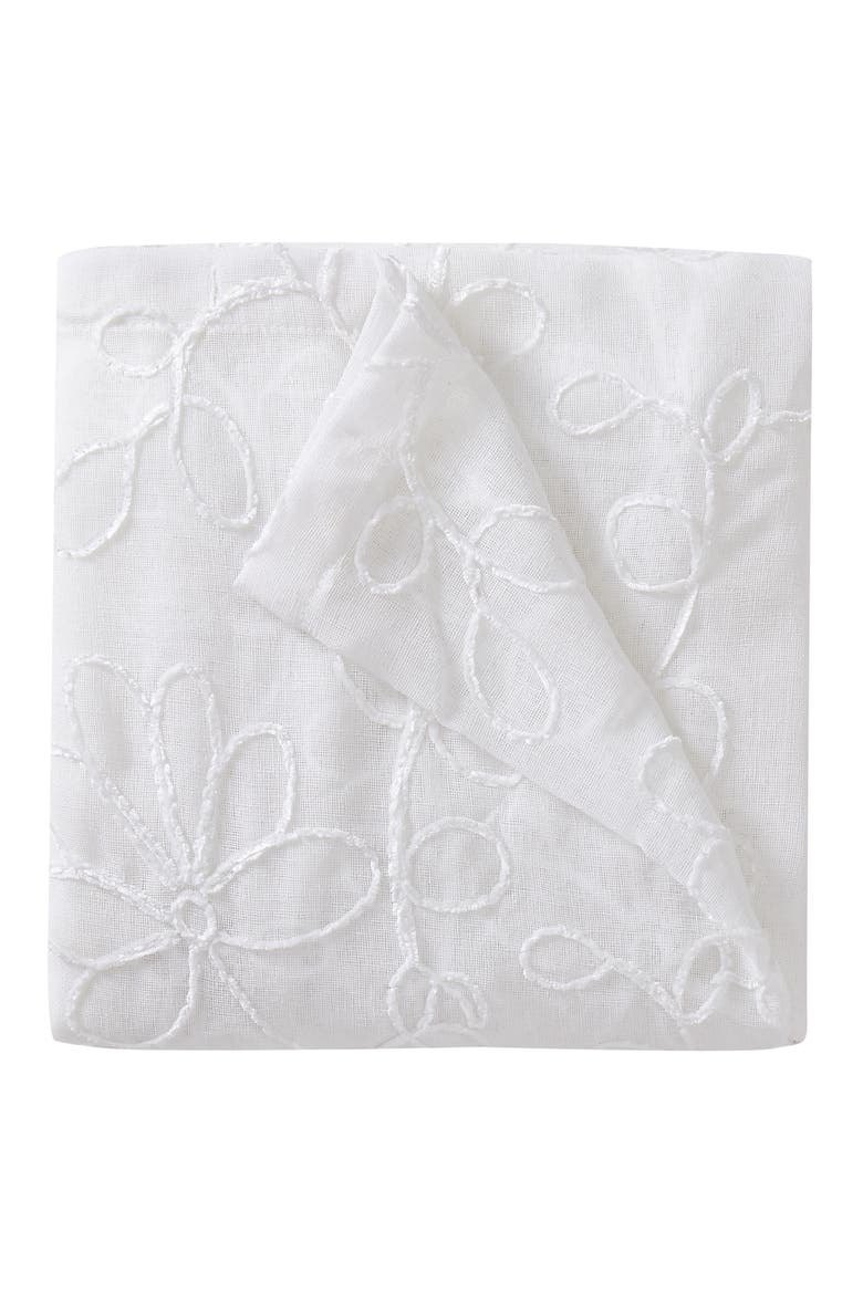 Rita Floral Set of 2 Sheer Panel Curtains, Alternate, color, WHITE