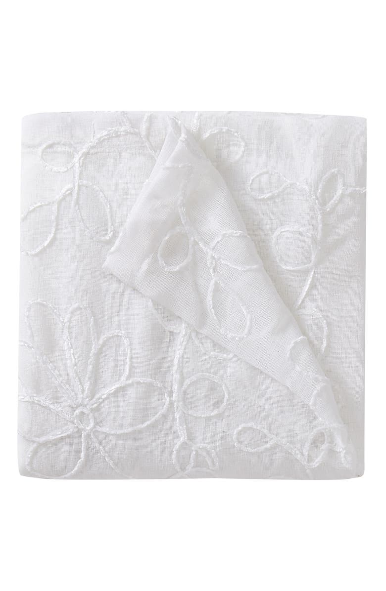 DAINTY HOME Rita Floral Set of 2 Sheer Panel Curtains, Alternate, color, White