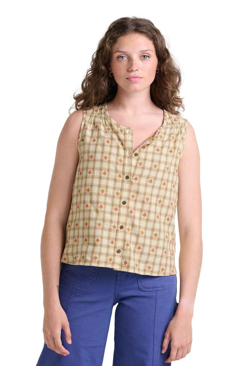 Toad & Co Manzana Button Front Tank, Alternate, color, Barley Strawberry