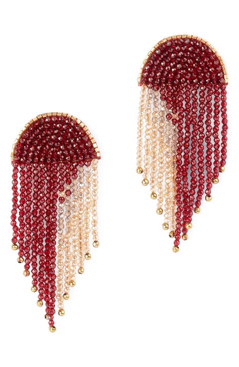 Sunil Beaded Chandelier Earrings