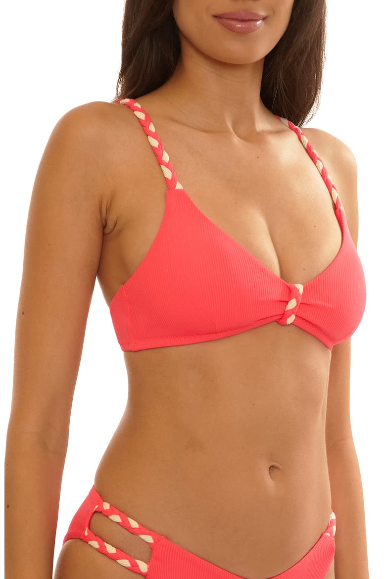 Modern Edge Bralette Bikini Top, Alternate, color, CALIENTE