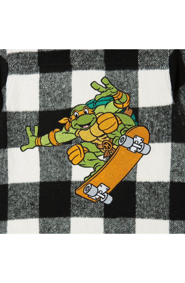 Andy & Evan Kids' x Teenage Mutant Ninja Turtles<sup>®</sup> Check Embroidered Hooded Shacket, Alternate, color, 