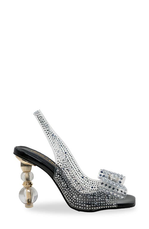 Chase & Chloe Chase And Chloe Gypsy Crystal Embellished Slingback Sandal In Black