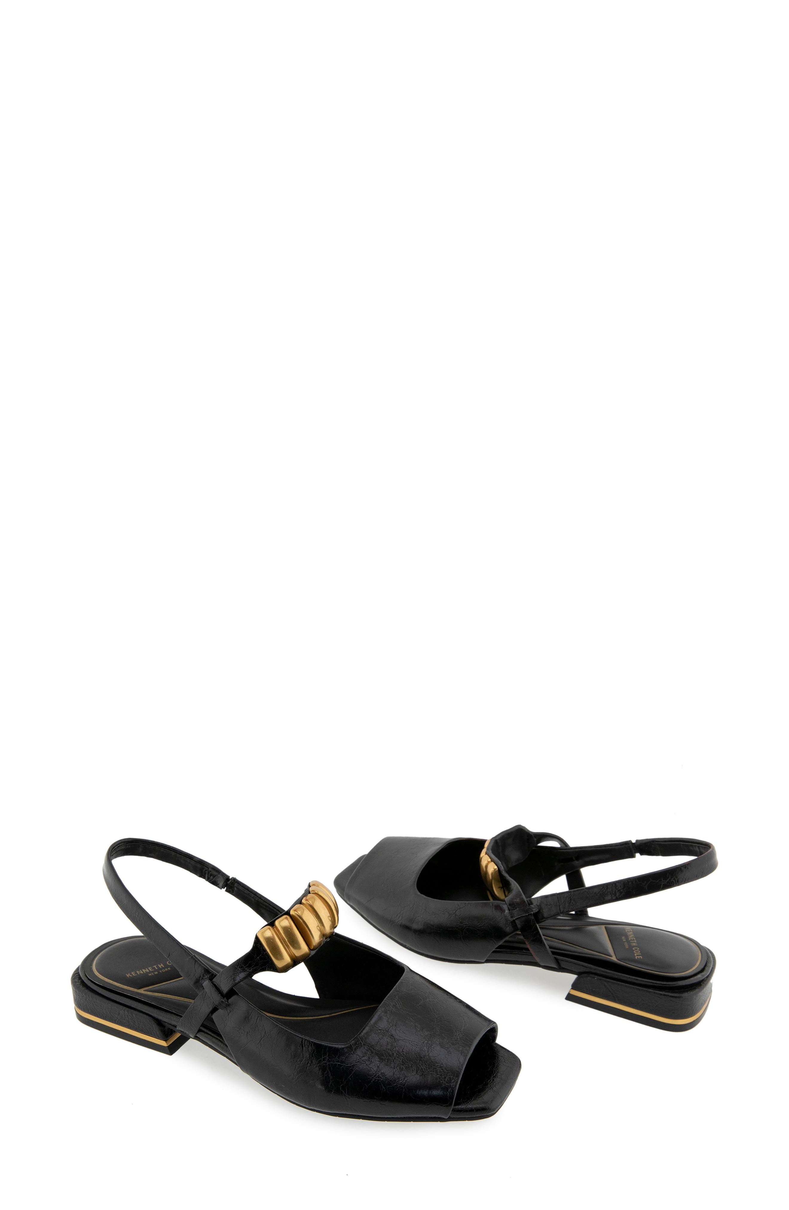 Kenneth Cole Illia Slingback Sandal, Alternate, color, Black Patent