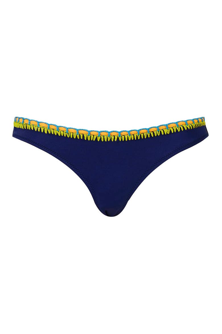 Crochet Trim Bikini Bottoms, Main, color, NAVY BLUE MULTI