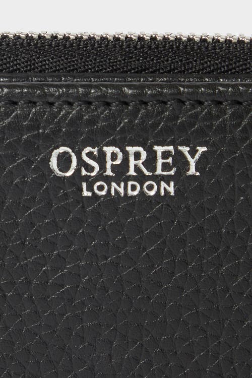Osprey London The Core Medium Leather Zip Matinee Purse In Black