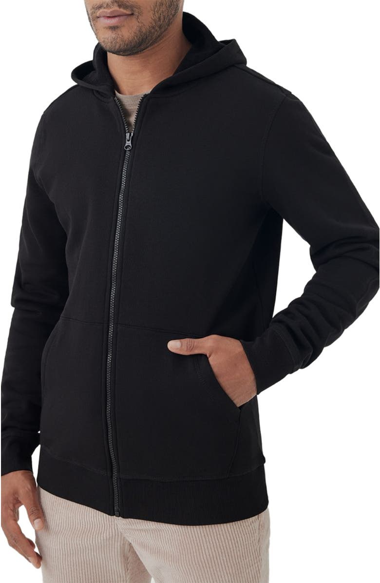 Pact Organic Brushed Fleece Zip Hoodie, Main, color, Black