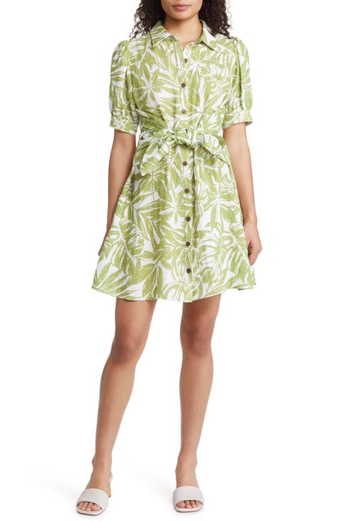Puff Sleeve Tie Waist Shirtdress (Nordstrom Exclusive)