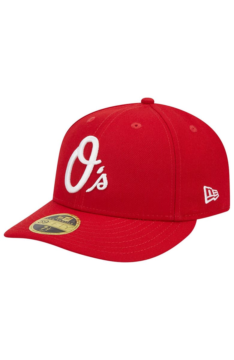 New Era Men's New Era Scarlet Baltimore Orioles Low Profile 59FIFTY Fitted Hat, Main, color,