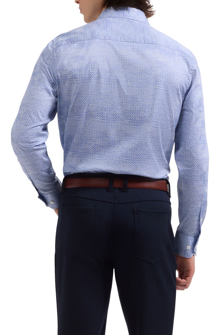 Axel Shaped Fit Mini Check Stretch Cotton Button-Up Shirt, Alternate, color, AIR BLUE