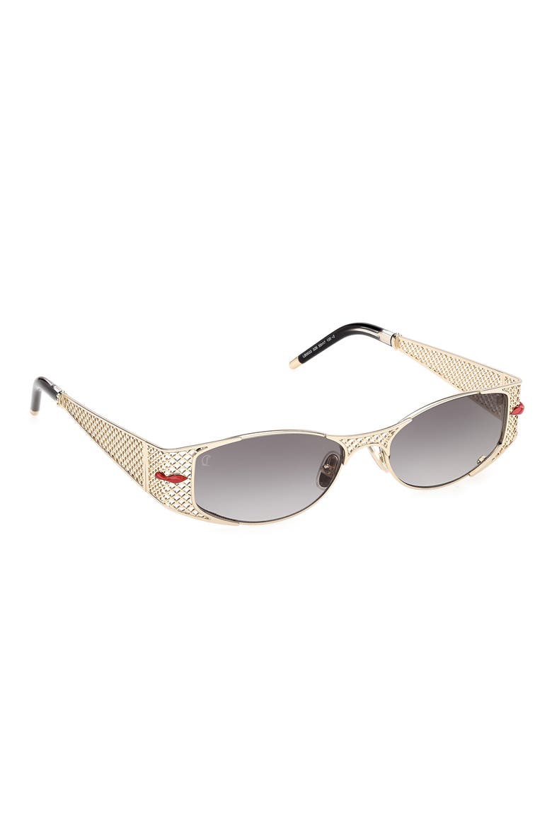 55mm Gradient Oval Sunglasses, Alternate, color, GOLD / CRYSTAL BLACK / ZEISS
