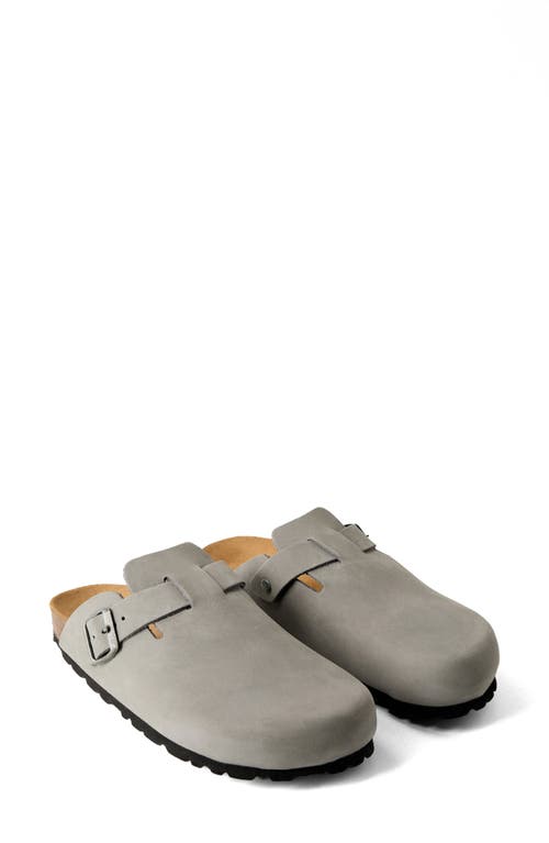 Mango Leather Clog In Gray
