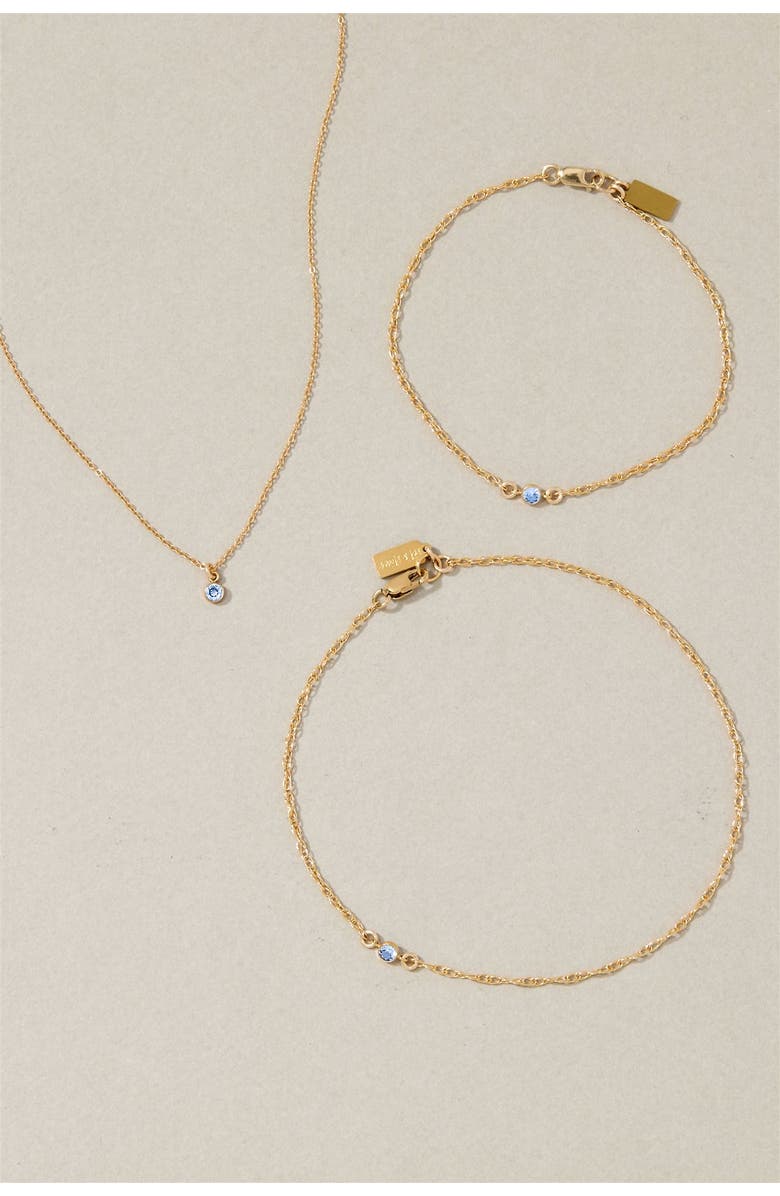 Set & Stones Something Blue Anklet, Alternate, color, Gold