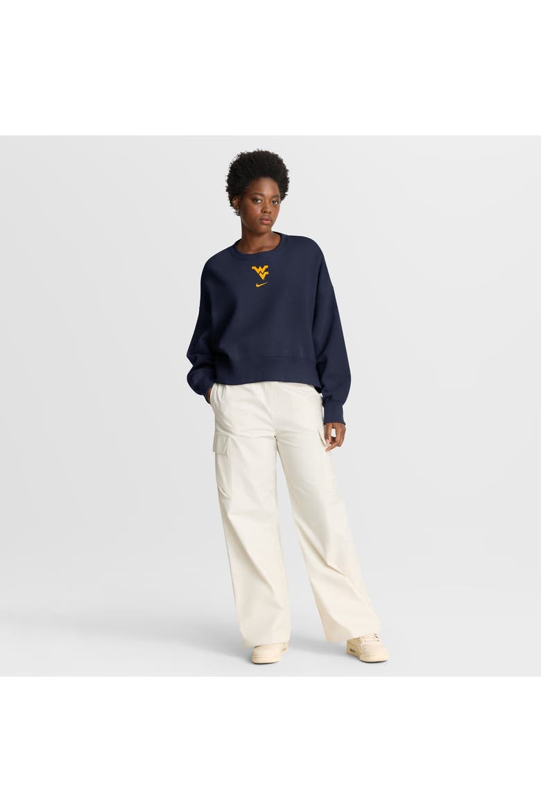 Women's Nike Navy West Virginia Mountaineers Oversized Phoenix Pullover Sweatshirt, Alternate, color, Navy