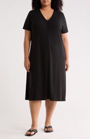 Eileen Fisher Ribbed V-Neck Dress