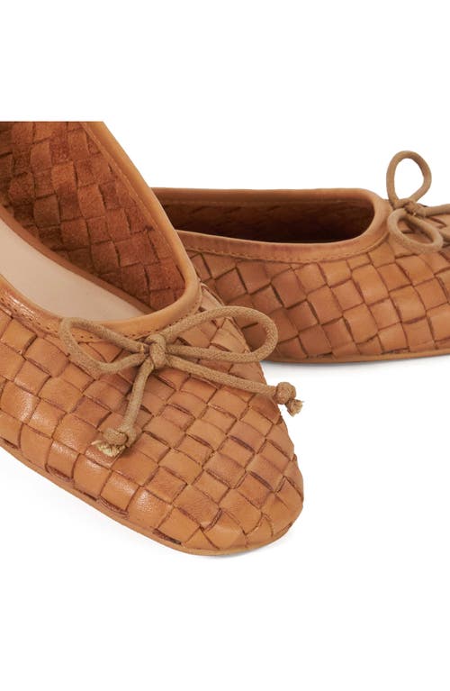 Dune London Heat Leather Ballet Flat In Brown