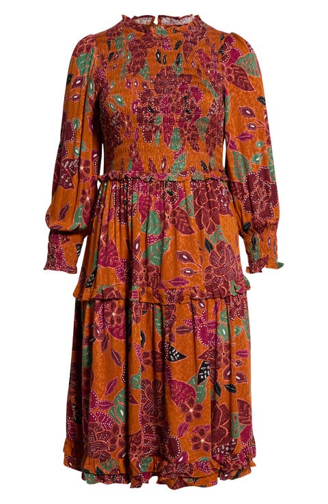 Marven Floral Smocked Midi Dress
