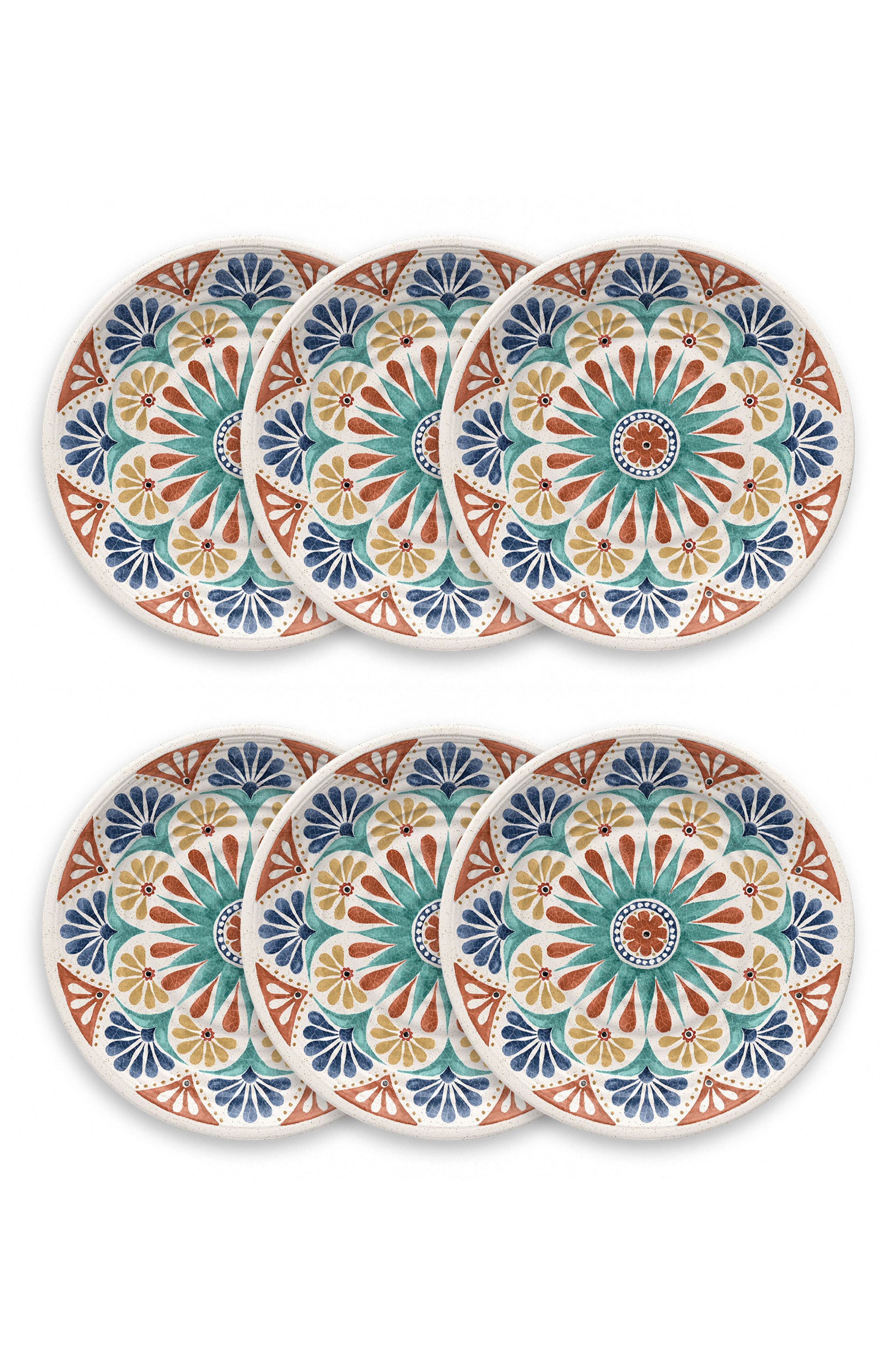 TarHong Desert Rio Set of Six Melamine Dinner Plates