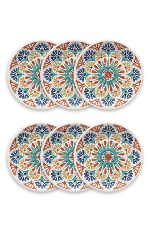 Desert Rio Set of Six Melamine Dinner Plates