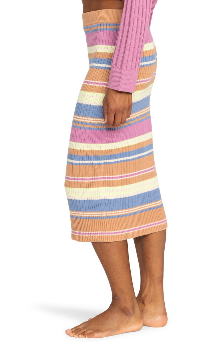 Roxy Playa Morning Stripe Sweater Skirt, Alternate, color, 