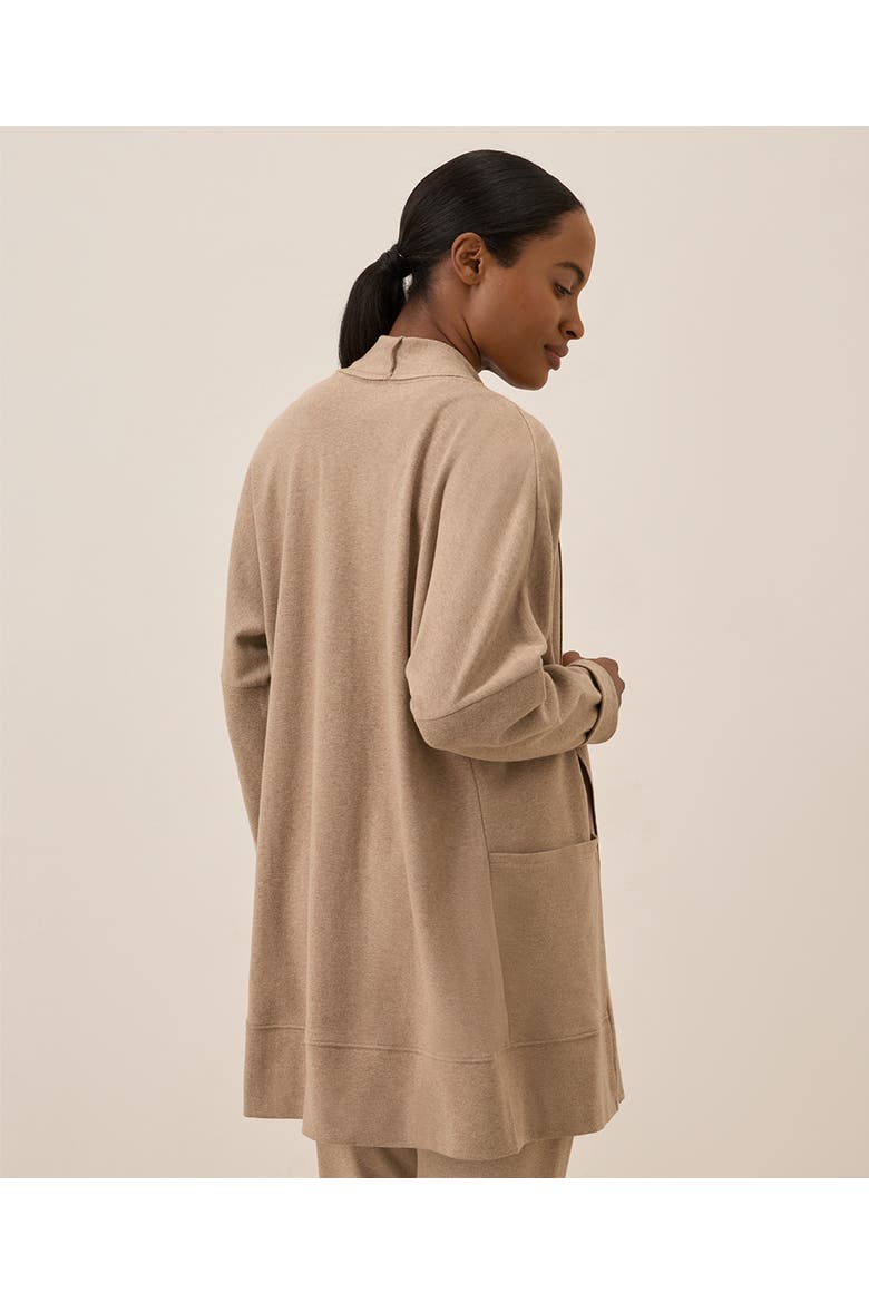 Organic Cotton Airplane Wrap Cardigan, Alternate, color, Sesame Heather