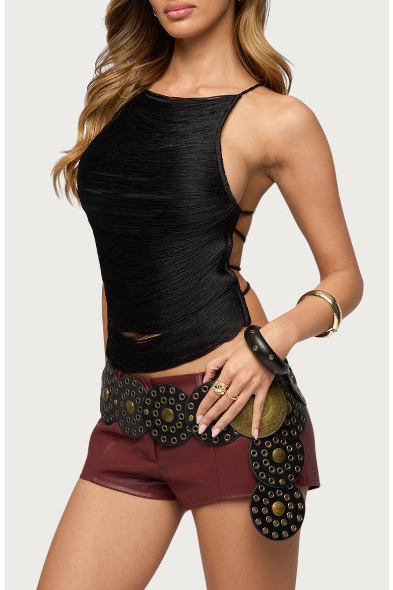 Kalana Strappy Open Back Top, Alternate, color, BLACK