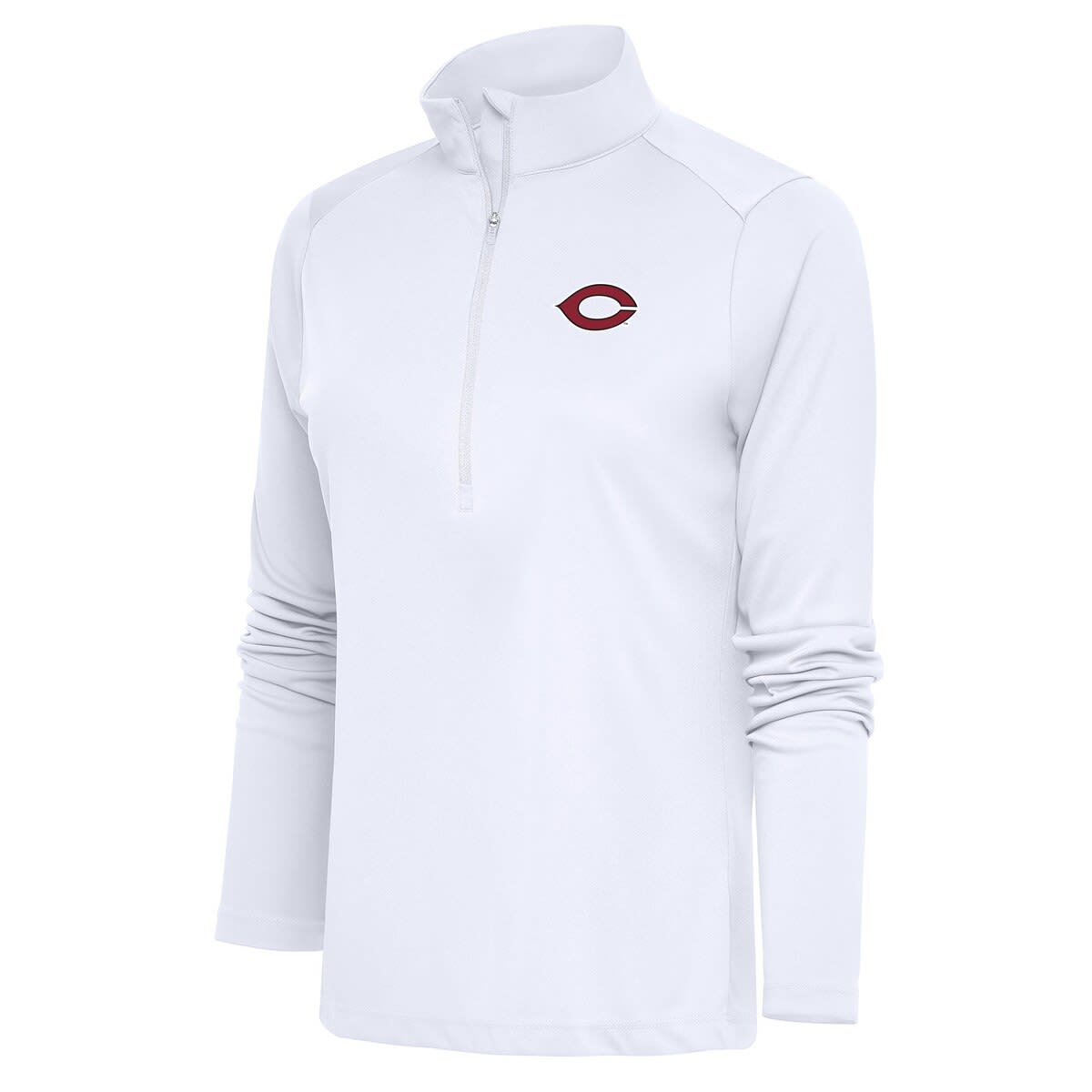 Women's Antigua White UChicago Maroons Tribute Half-Zip Pullover Top