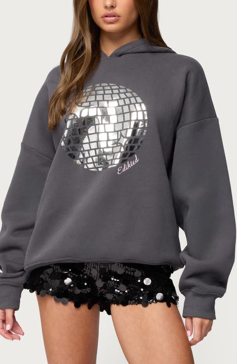 Disco Ball Cotton Blend Hoodie