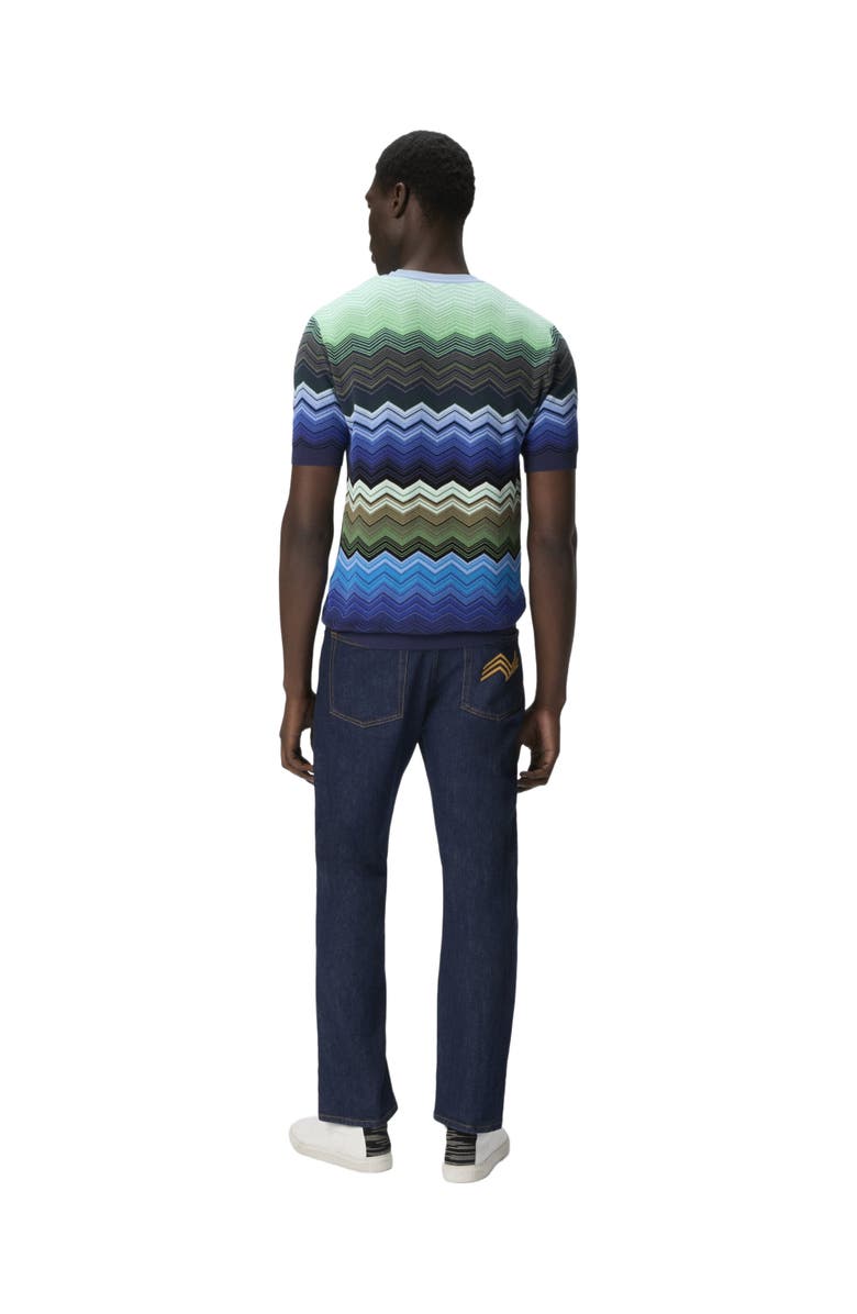 Missoni Zig Zag Cotton Knit Crewneck T-shirt With Contrasting Piping, Alternate, color, 
